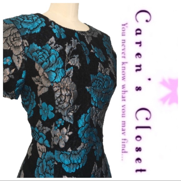 ASOS Metalic Floral Brocade Sheath Dress - Picture 7 of 8